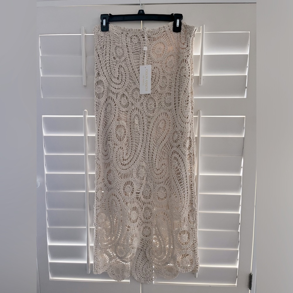 Torn by Ronny Kobo Crochet Maxi Skirt